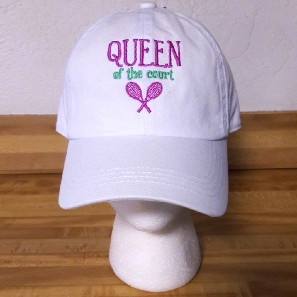 NWT "David and Young" Woman's White 'Queen of the Court' Cap